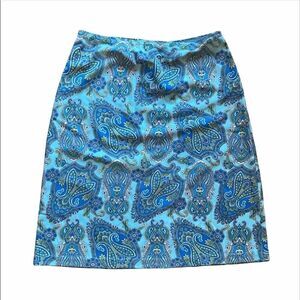 Wrapper brand women’s skirt paisley boho teal blue green unsized one size